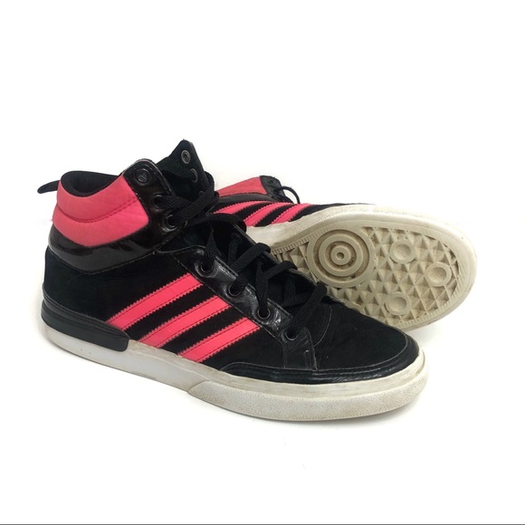 pink and black high tops